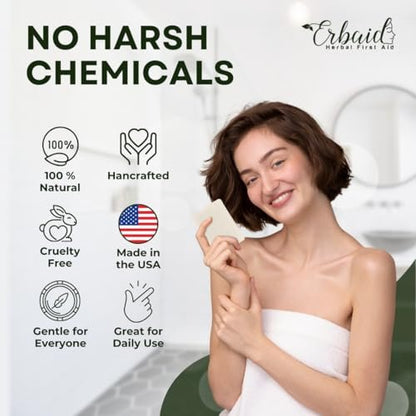 Erbaid Tea Tree Soap – Natural Defense Tea Tree Oil Wash Bar for Face & Body – Acne Fighting, Hydrating Cleanser for Calm, Fresh Skin