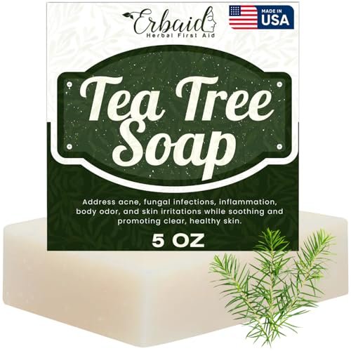 Erbaid Tea Tree Soap – Natural Defense Tea Tree Oil Wash Bar for Face & Body – Acne Fighting, Hydrating Cleanser for Calm, Fresh Skin - görsel 2