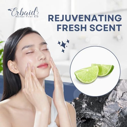Erbaid Pyrithione Zinc Soap Bar for Face & Body – 4oz, 2% ZnP Cleanser for Acne, Rosacea, Eczema, Dermatitis, Psoriasis & Itching – Calming Zinc Facial Wash, Made in USA