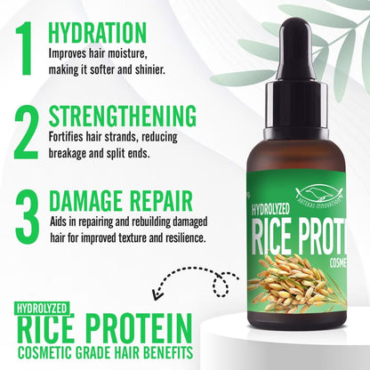 Artekas Innovation HYDROLYZED Rice Protein Liquid - Cosmetic Grade for Homemade Skin & Hair Care - 30g / 1oz Avelisse