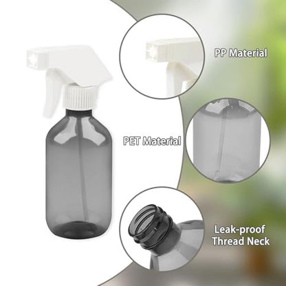 YOLCAR 300ml Clear Black Plastic Spray Bottle – Premium Adjustable Nozzle for Garden, Hair Care & Cleaning