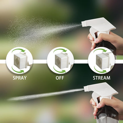 YOLCAR 300ml Clear Black Plastic Spray Bottle – Premium Adjustable Nozzle for Garden, Hair Care & Cleaning