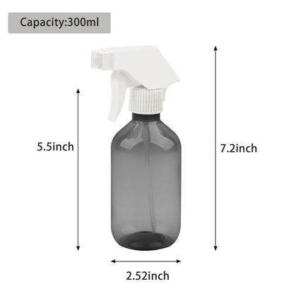 YOLCAR 300ml Clear Black Plastic Spray Bottle – Premium Adjustable Nozzle for Garden, Hair Care & Cleaning