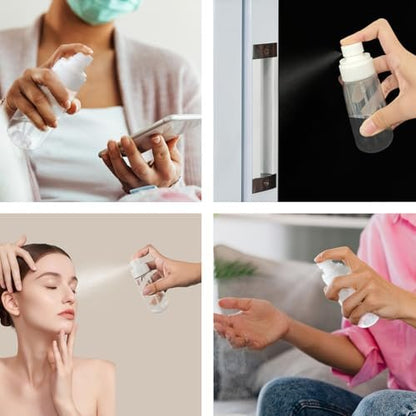YOLCAR Travel Size Spray Bottle 100ml – Clear PETG Plastic, Leak-Proof for Beauty Essentials Home & Travel