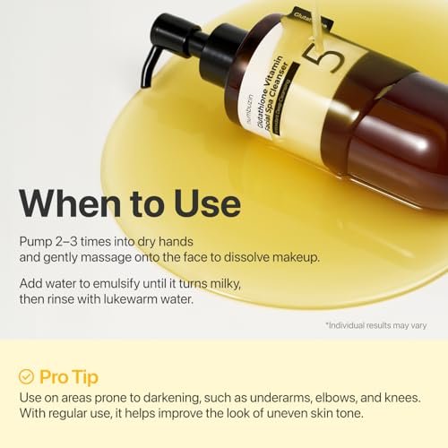 numbuzin No.5 Cleansing Oil - Glutathione & Vitamin C Cleanser for Pores, Sebum & Dark Spots - Makeup Removal & Radiance Boost - 6.76 fl oz - görsel 12