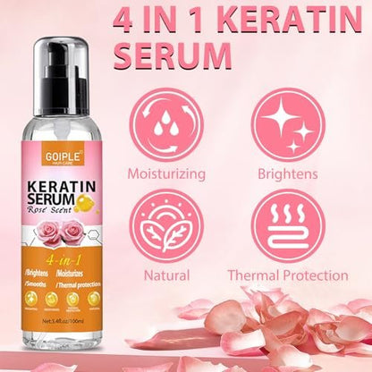 3-In-1 Styling Cream for Flyaways and Frizz - Keratin Protein Hair Serum with Moisturizing Oil - Add Shine, Anti-Frizz, Slick Back Hair Cream (3.4 Fl Oz, Pack of 2) Avelisse