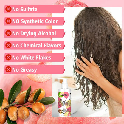 3-In-1 Styling Cream for Flyaways and Frizz - Keratin Protein Hair Serum with Moisturizing Oil - Add Shine, Anti-Frizz, Slick Back Hair Cream (3.4 Fl Oz, Pack of 2) Avelisse