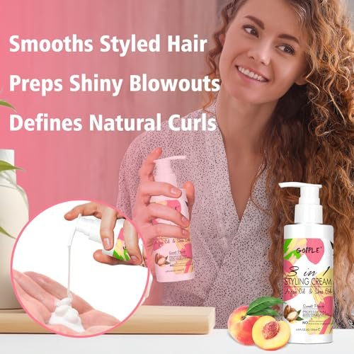 3-In-1 Styling Cream for Flyaways and Frizz - Keratin Protein Hair Serum with Moisturizing Oil - Add Shine, Anti-Frizz, Slick Back Hair Cream (3.4 Fl Oz, Pack of 2) Avelisse