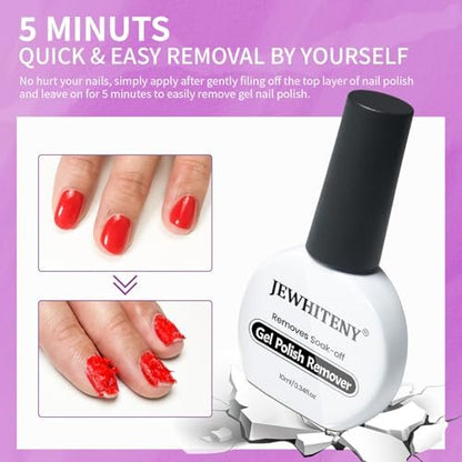 JEWHITENY Gel Nail Polish Remover - Effective Acetone Solution for Salon-Quality Results