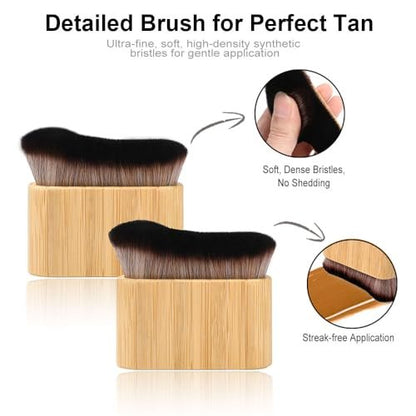 3 in 1 Self Tanning Mitts Kit – Professional Tanning Glove, Applicator Brush & Kabuki Body Brush for Streak-Free Tan Avelisse
