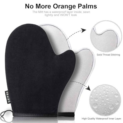 3 in 1 Self Tanning Mitts Kit – Professional Tanning Glove, Applicator Brush & Kabuki Body Brush for Streak-Free Tan Avelisse