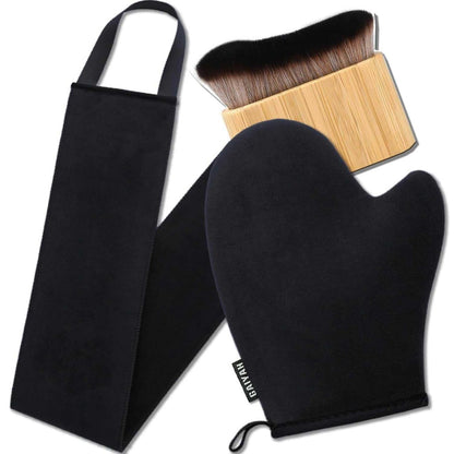3 in 1 Self Tanning Mitts Kit – Professional Tanning Glove, Applicator Brush & Kabuki Body Brush for Streak-Free Tan Avelisse