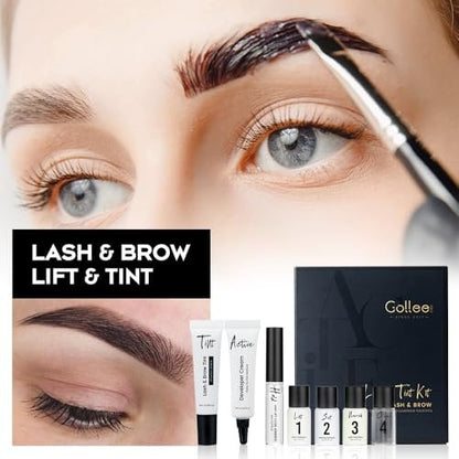 GOLLEE Lash Lift & Black Color Kit + Brow Lamination Kit – Complete Eyelash & Eyebrow Perm Set with Instructions, DIY Salon-Quality at Home Avelisse