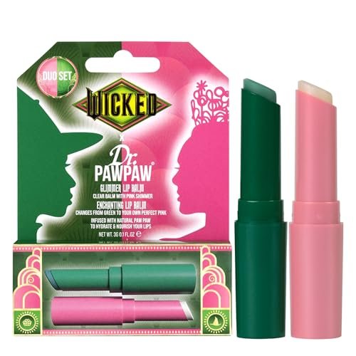 Dr. PawPaw Wicked Enchanting & Glimmer Lip Balm Duo - Moisturizing Tinted Lip Balm for Women - Vegan & Nourishing (2 Pack) Avelisse