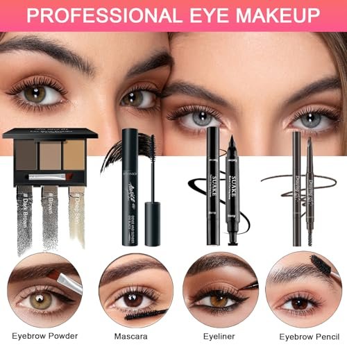 All in One Makeup Kit for Women, Teens & Girls – Complete Travel Makeup Set with Eyeshadow, Lipstick, Eyeliner, Eyebrow Pencil & Brush Set – Perfect for Beginners and Professionals (Natural) Avelisse