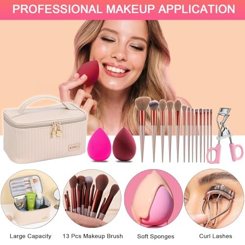 All in One Makeup Kit for Women, Teens & Girls – Complete Travel Makeup Set with Eyeshadow, Lipstick, Eyeliner, Eyebrow Pencil & Brush Set – Perfect for Beginners and Professionals (Natural) Avelisse