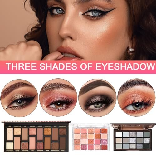 All in One Makeup Kit for Women, Teens & Girls – Complete Travel Makeup Set with Eyeshadow, Lipstick, Eyeliner, Eyebrow Pencil & Brush Set – Perfect for Beginners and Professionals (Natural) Avelisse