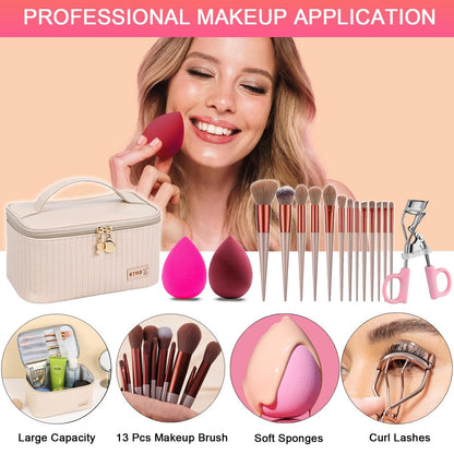 All in One Makeup Kit for Women, Teens & Girls – Complete Travel Makeup Set with Eyeshadow, Lipstick, Eyeliner, Eyebrow Pencil & Brush Set – Perfect for Beginners and Professionals (Natural) Avelisse