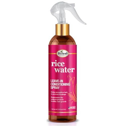 Difeel Rice Water Leave-in Conditioning Spray 8 oz. – Moisturizing Leave In Conditioner for Dry Damaged Hair