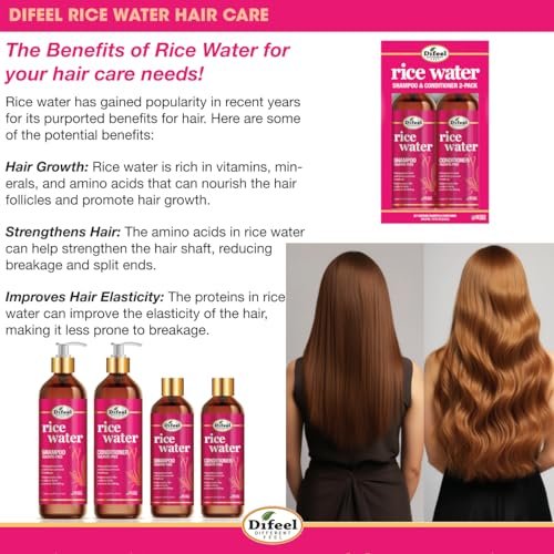 Difeel Rice Water Leave-in Conditioning Spray 8 oz. – Moisturizing Leave In Conditioner for Dry Damaged Hair - görsel 12