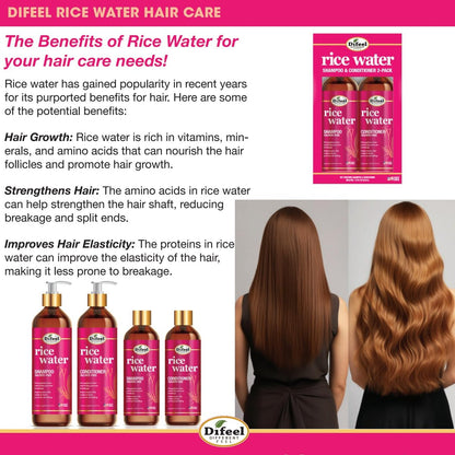 Difeel Rice Water Leave-in Conditioning Spray 8 oz. – Moisturizing Leave In Conditioner for Dry Damaged Hair