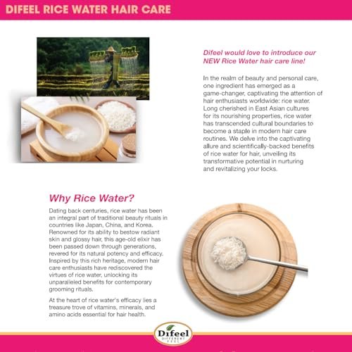 Difeel Rice Water Leave-in Conditioning Spray 8 oz. – Moisturizing Leave In Conditioner for Dry Damaged Hair - görsel 10