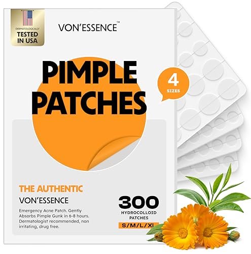 300 Pimple Patches – Hydrocolloid Zit Stickers with Salicylic Acid, Tea Tree & Calendula | Overnight Blemish Care - görsel 2