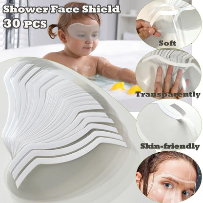 CLOEWCL 30 Pack Disposable Clear Plastic Eye Shield for Showering, Post-Surgery Protection, Lash Aftercare, Salon Use