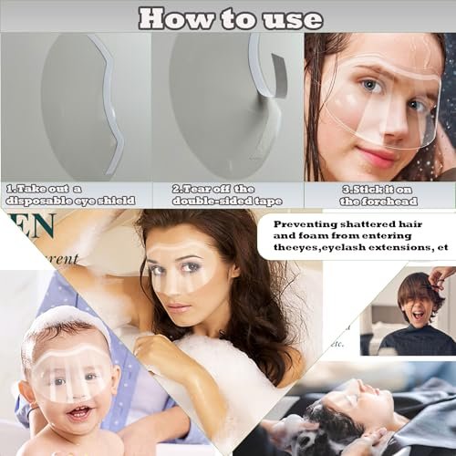 CLOEWCL 30 Pack Disposable Clear Plastic Eye Shield for Showering, Post-Surgery Protection, Lash Aftercare, Salon Use - görsel 10