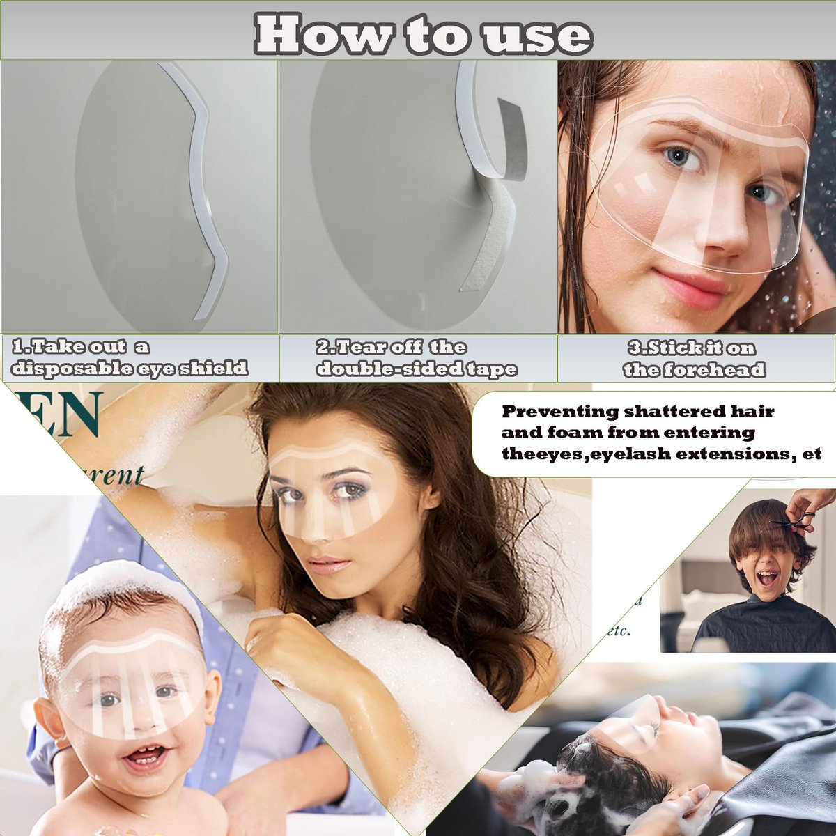 CLOEWCL 30 Pack Disposable Clear Plastic Eye Shield for Showering, Post-Surgery Protection, Lash Aftercare, Salon Use - görsel 9