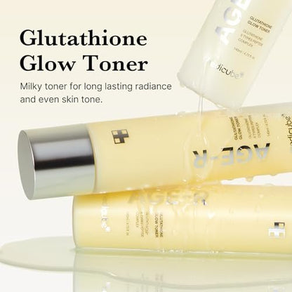 medicube Age-R Glutathione Glow Milky Toner - Low-Irritation Double Layer Toner for Glass Glow Skin with Peptide, Even Skin Tone, Radiance, Hydration, Korean Skincare (4.73 Fl Oz)