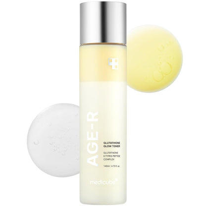 medicube Age-R Glutathione Glow Milky Toner - Low-Irritation Double Layer Toner for Glass Glow Skin with Peptide, Even Skin Tone, Radiance, Hydration, Korean Skincare (4.73 Fl Oz)