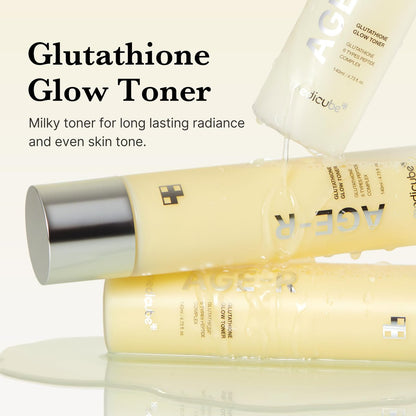 medicube Age-R Glutathione Glow Milky Toner - Low-Irritation Double Layer Toner for Glass Glow Skin with Peptide, Even Skin Tone, Radiance, Hydration, Korean Skincare (4.73 Fl Oz)