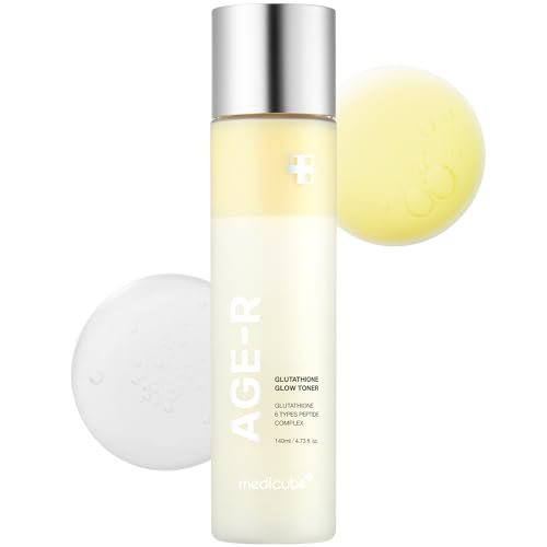 medicube Age-R Glutathione Glow Milky Toner - Low-Irritation Double Layer Toner for Glass Glow Skin with Peptide, Even Skin Tone, Radiance, Hydration, Korean Skincare (4.73 Fl Oz) - görsel 1