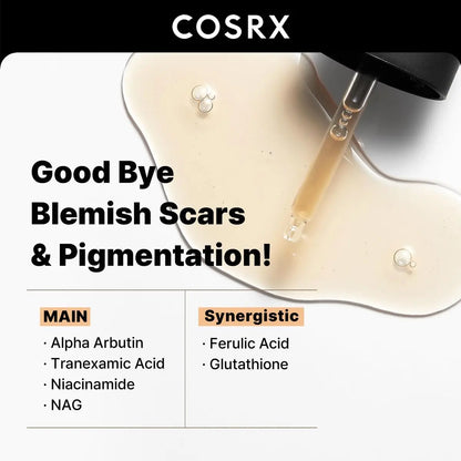 COSRX 2% Alpha Arbutin Discoloration Care Face Serum with Niacinamide, Glutathione & Tranexamic Acid - Dark Spot & Uneven Tone Corrector, Daily Korean Skincare for Men and Women, 1.7 fl oz Avelisse