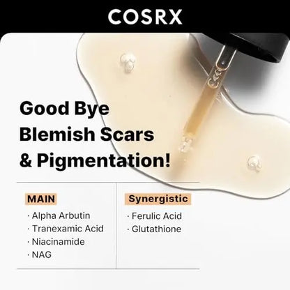 COSRX 2% Alpha Arbutin Discoloration Care Face Serum with Niacinamide, Glutathione & Tranexamic Acid - Dark Spot & Uneven Tone Corrector, Daily Korean Skincare for Men and Women, 1.7 fl oz Avelisse