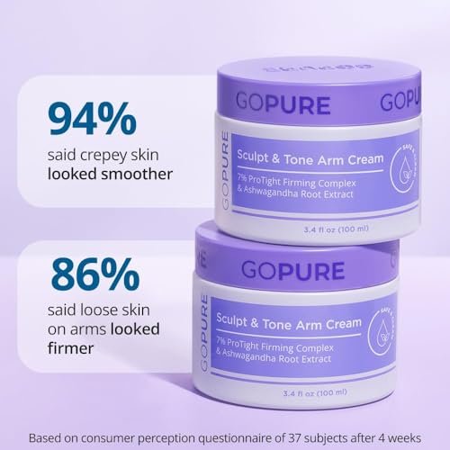 goPure Sculpt & Tone Arm Cream – Firming & Tightening Cream for Visibly Smoother, Lifted Arms | ProTight Complex with Rice Protein, Shea Butter, Avocado | Clinically Tested | All Skin Types Avelisse