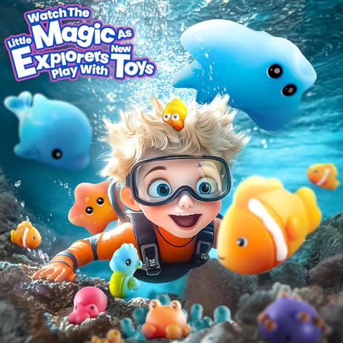 Bath Bombs for Kids with Surprise Inside – 28 Fun Fizzy Shower Bombs with Land & Sea Animal Toys, Non-Toxic, Birthday Party Favors & Stocking Stuffers for Girls and Boys Avelisse