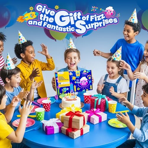 Bath Bombs for Kids with Surprise Inside – 28 Fun Fizzy Shower Bombs with Land & Sea Animal Toys, Non-Toxic, Birthday Party Favors & Stocking Stuffers for Girls and Boys Avelisse