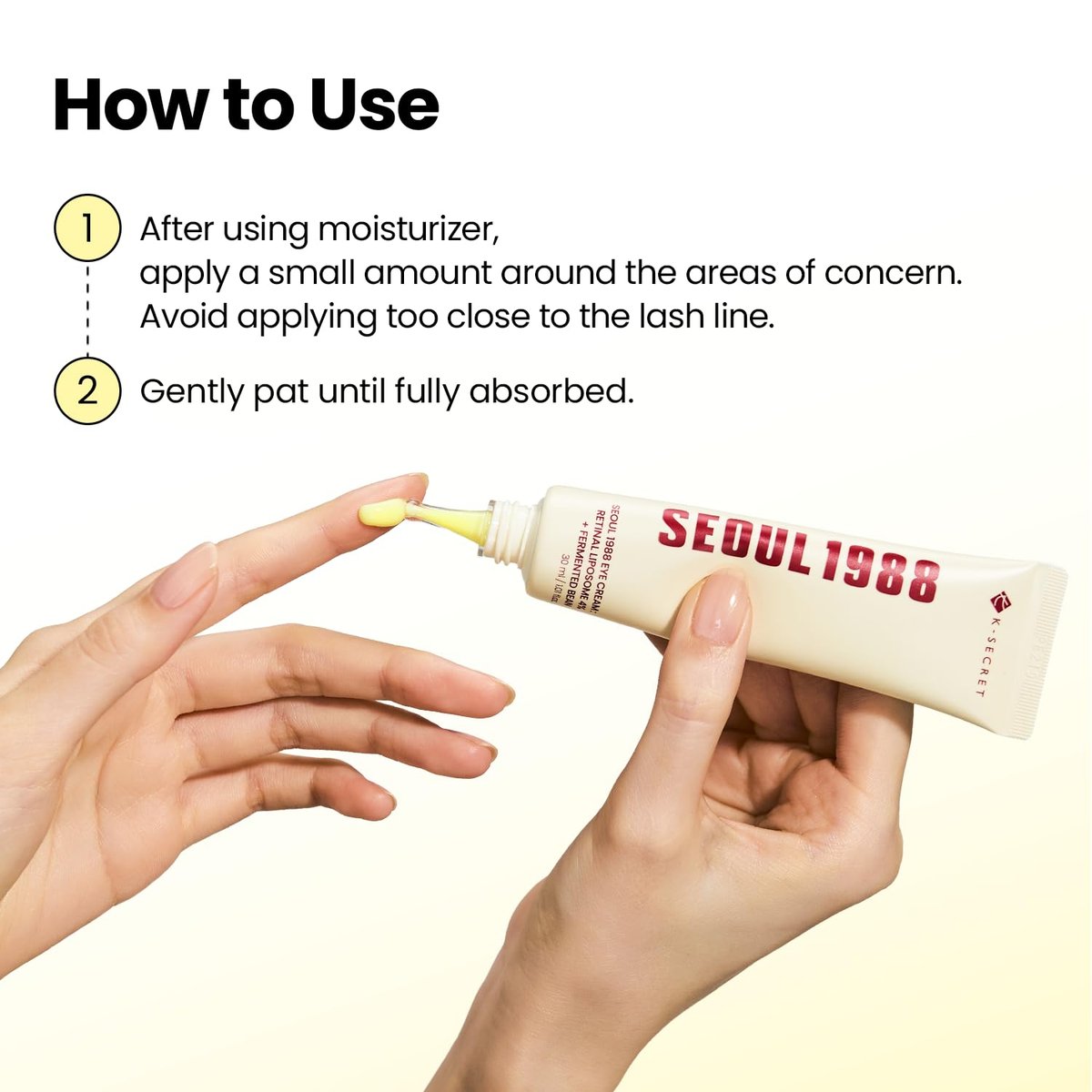 K-SECRET SEOUL 1988 Retinal Eye Cream – Advanced Retinal Liposome 4% & Fermented Bean for Dark Circles & Fine Lines | Korean Skincare, 30ml Avelisse