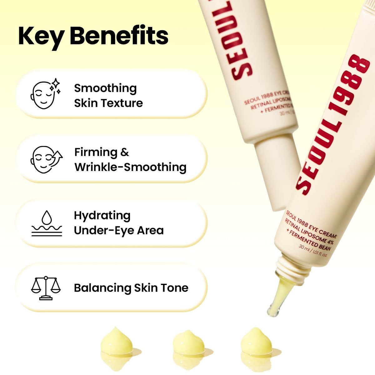 K-SECRET SEOUL 1988 Retinal Eye Cream – Advanced Retinal Liposome 4% & Fermented Bean for Dark Circles & Fine Lines | Korean Skincare, 30ml Avelisse
