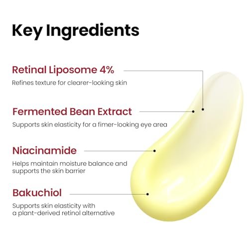 K-SECRET SEOUL 1988 Retinal Eye Cream – Advanced Retinal Liposome 4% & Fermented Bean for Dark Circles & Fine Lines | Korean Skincare, 30ml Avelisse