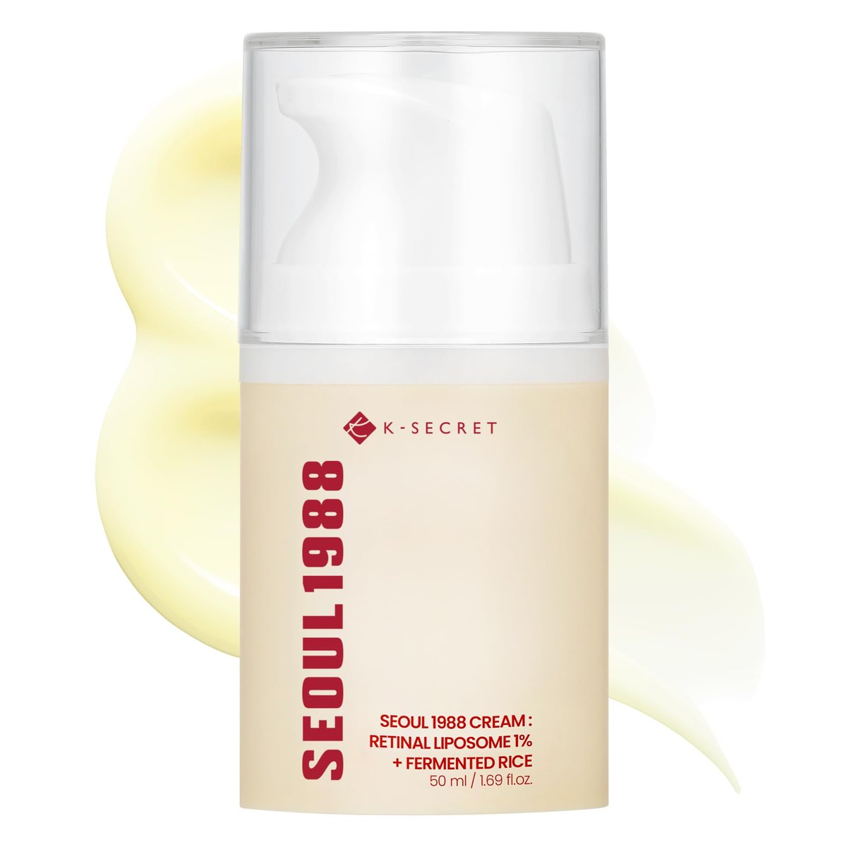 K-SECRET SEOUL 1988 Retinal Cream – Advanced Retinal Liposome 1% & Fermented Rice Extract for Fine Lines & Texture, Korean Skincare, 50ml Avelisse