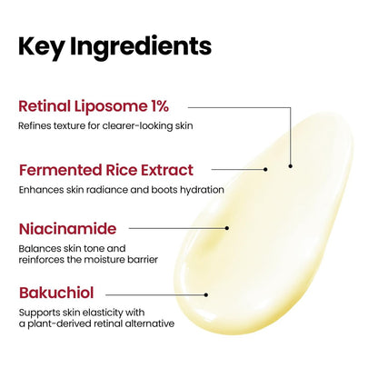 K-SECRET SEOUL 1988 Retinal Cream – Advanced Retinal Liposome 1% & Fermented Rice Extract for Fine Lines & Texture, Korean Skincare, 50ml Avelisse
