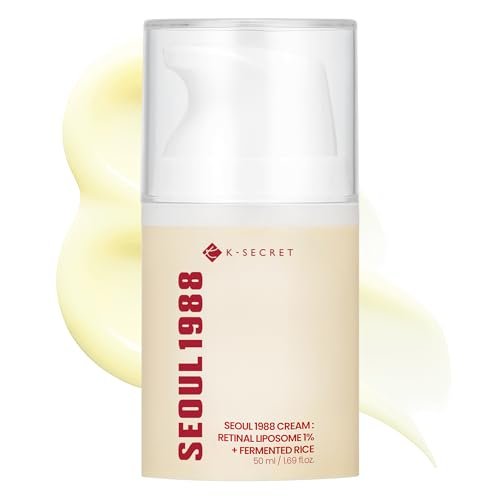 K-SECRET SEOUL 1988 Retinal Cream – Advanced Retinal Liposome 1% & Fermented Rice Extract for Fine Lines & Texture, Korean Skincare, 50ml Avelisse