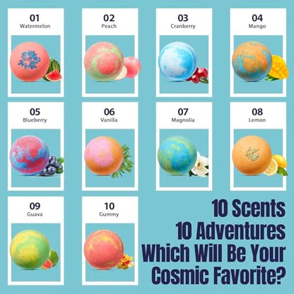20 Pack Galaxy Bath Bombs for Kids with Space Explorer Toys - Cosmic Adventure Bath Bombs with Astronauts, Rockets, Planets & Glow-in-The-Dark Aliens Inside, End-of-School Year Gifts Avelisse
