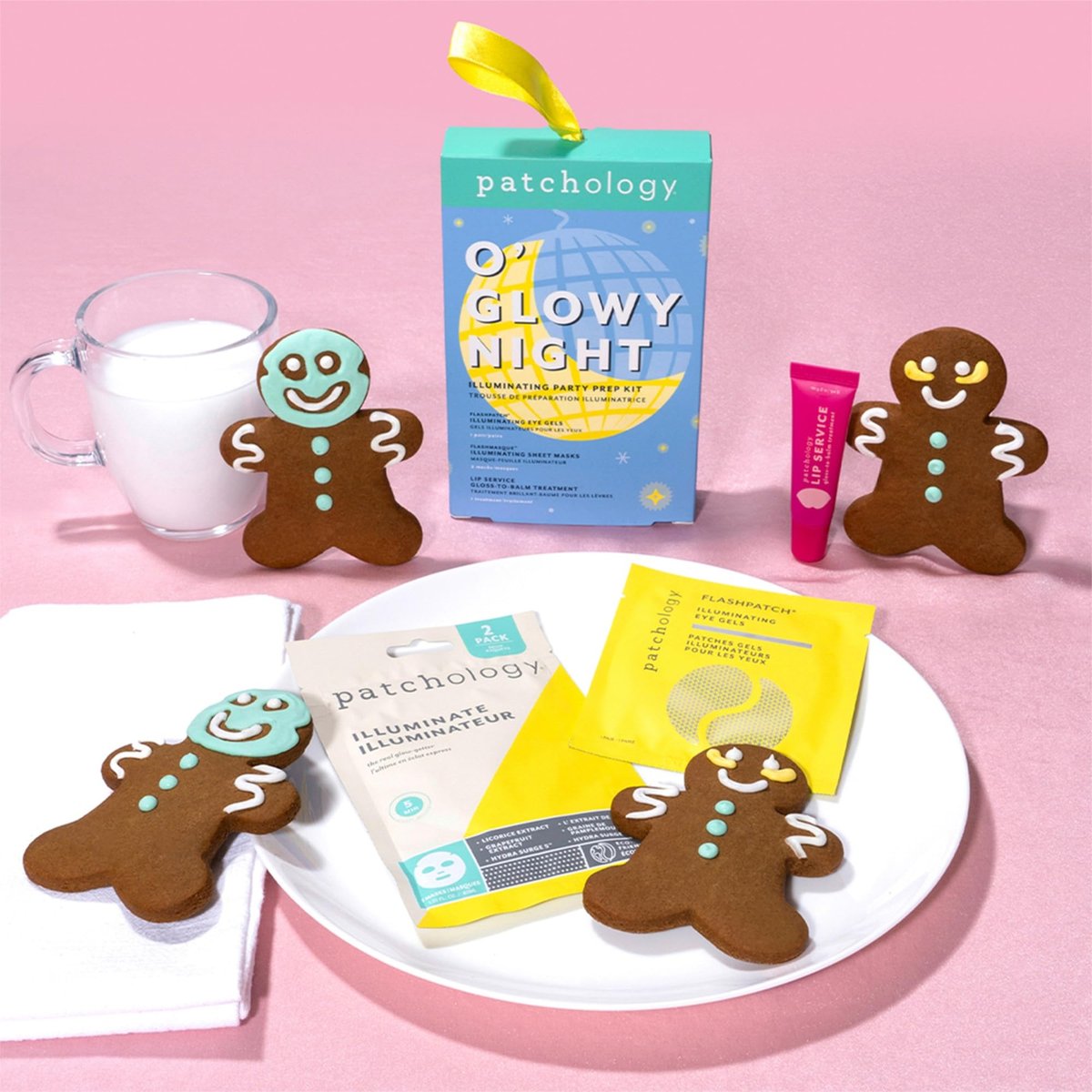 Patchology O' Glowy Night: Party Prep Set - Brightening Face, Eye & Lip Masks for Instant Glow, Vitamin C Sheet Mask, Under Eye Patches plus Rose Lip Mask with Resveratrol - görsel 15