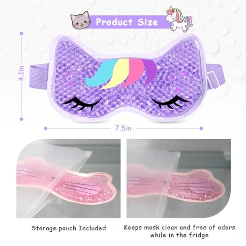 CONBELLA 2-Pack Cooling Eye Mask Gel Eye Mask - Reusable Hot Cold Therapy for Puffiness, Dark Circles, Eye Bags, Dry Eyes - görsel 12