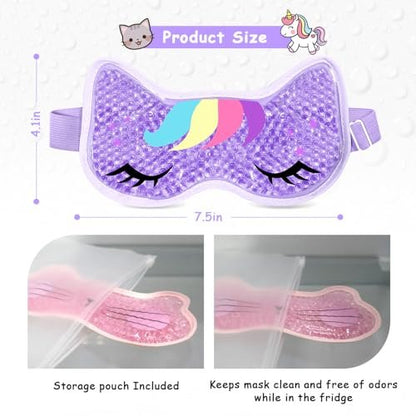 CONBELLA 2-Pack Cooling Eye Mask Gel Eye Mask - Reusable Hot Cold Therapy for Puffiness, Dark Circles, Eye Bags, Dry Eyes