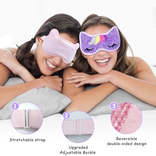 CONBELLA 2-Pack Cooling Eye Mask Gel Eye Mask - Reusable Hot Cold Therapy for Puffiness, Dark Circles, Eye Bags, Dry Eyes - görsel 6